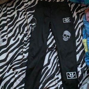 Black Skull Slim Sweatpants